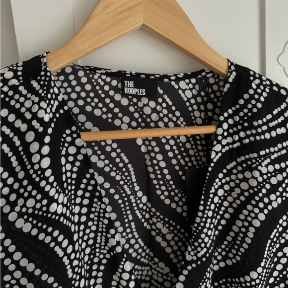 The Kooples Long Sleeve Mini Dress W/ Contrast Print sz 1 - Picture 8 of 13